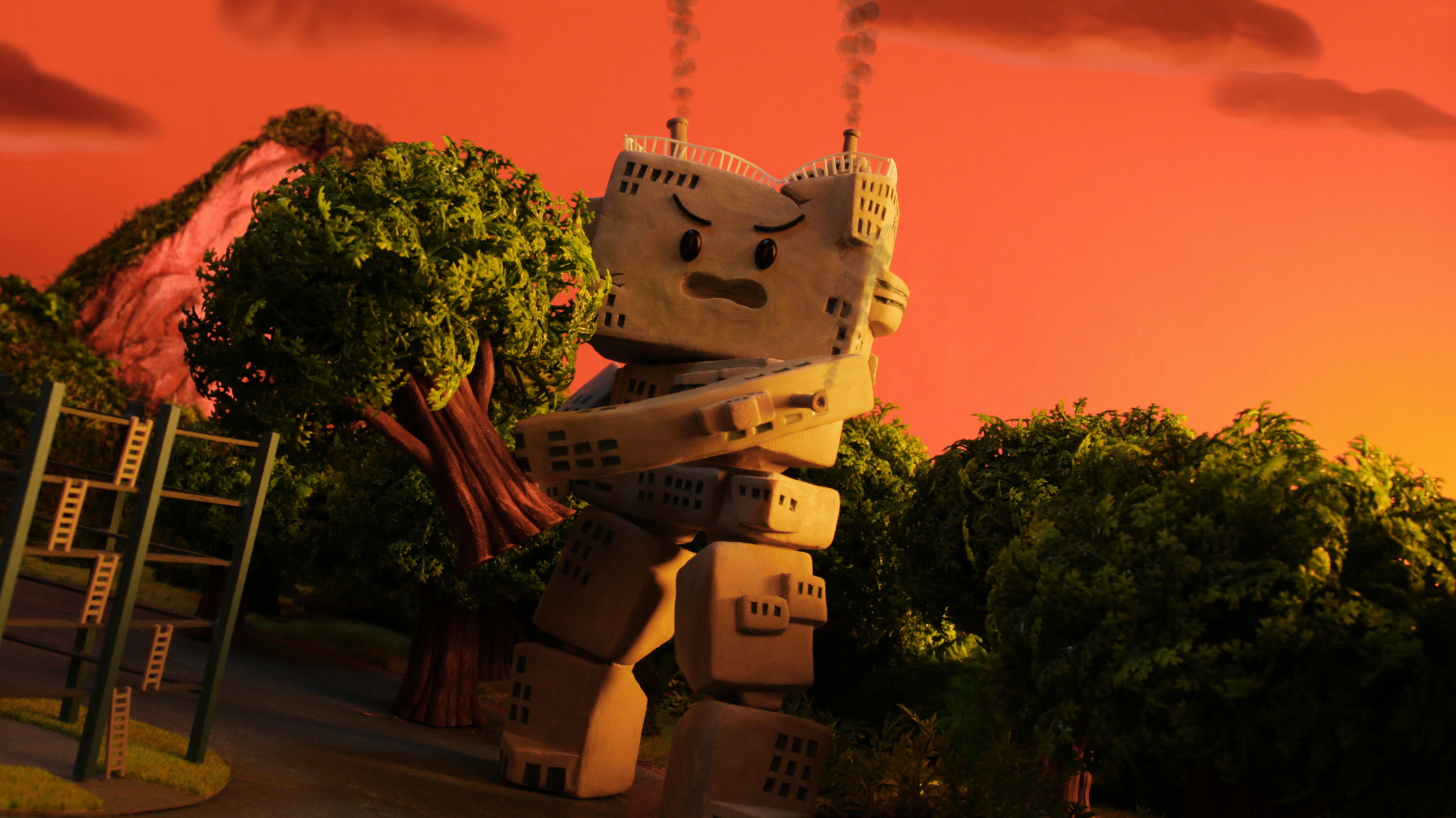 オイラはビル群