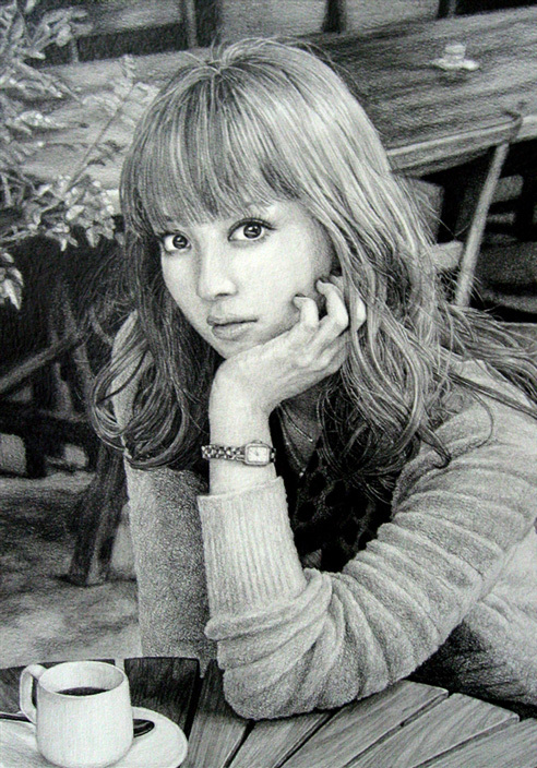 鉛筆画　佐々木希