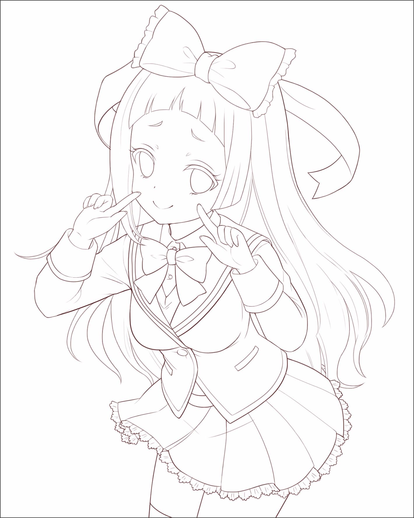 ガールフレンド(仮) キャラ線画３